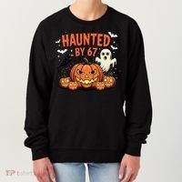 Haunted By 67 Funny Ghost Pumpkin Halloween Costume Women's Sweatshirt thumb 0