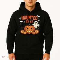 Haunted By 67 Funny Ghost Pumpkin Halloween Costume Hoodie thumb 2