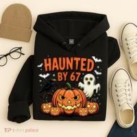 Haunted By 67 Funny Ghost Pumpkin Halloween Costume Hoodie thumb 4