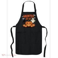 Haunted By 67 Funny Ghost Pumpkin Halloween Costume Apron thumb 0