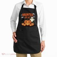 Haunted By 67 Funny Ghost Pumpkin Halloween Costume Apron thumb 2