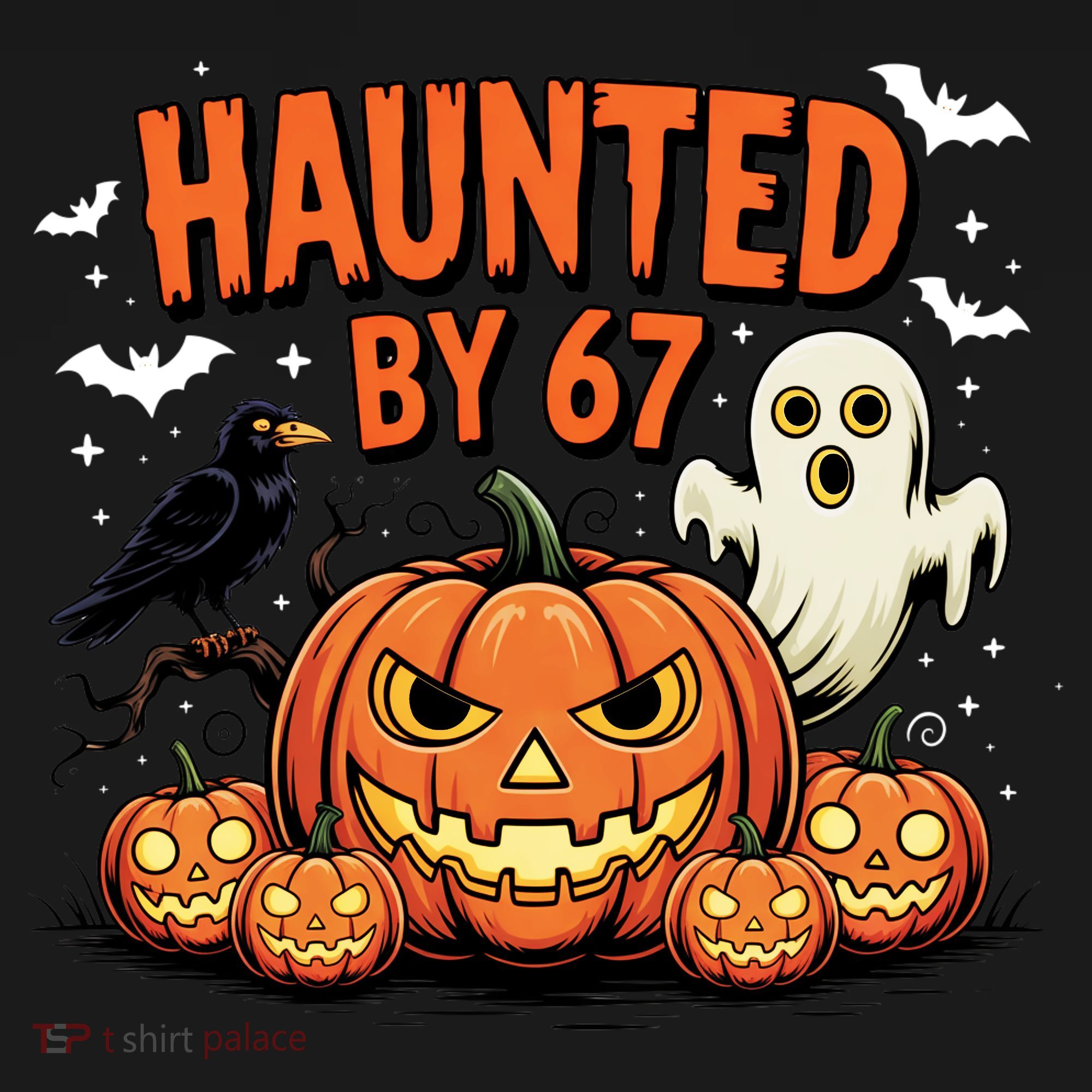 Haunted By 67 Funny Ghost Pumpkin Halloween Costume Sweatshirt