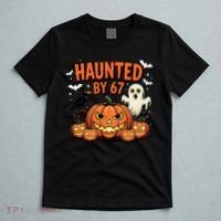 Haunted By 67 Funny Ghost Pumpkin Halloween Costume T-Shirt thumb 5