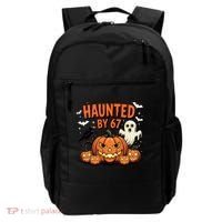 Haunted By 67 Funny Ghost Pumpkin Halloween Costume Backpack thumb 0