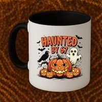 Haunted By 67 Funny Ghost Pumpkin Halloween Costume Coffee Mug thumb 2