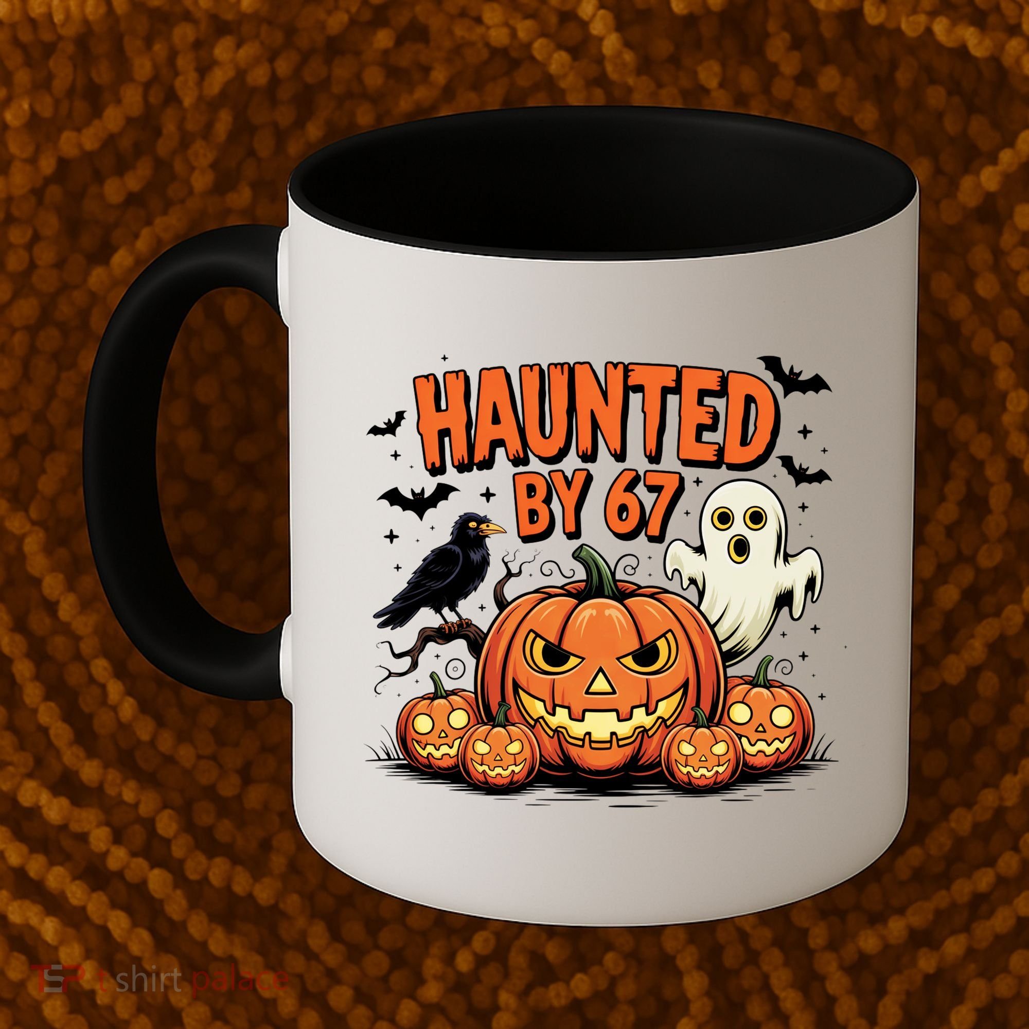 Haunted By 67 Funny Ghost Pumpkin Halloween Costume Coffee Mug