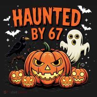 Haunted By 67 Funny Ghost Pumpkin Halloween Costume Women's Hoodie thumb 2