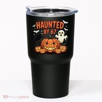 Haunted By 67 Funny Ghost Pumpkin Halloween Costume Tumbler thumb 0
