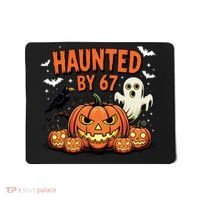Haunted By 67 Funny Ghost Pumpkin Halloween Costume Mousepad thumb 0