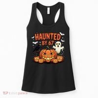 Haunted By 67 Funny Ghost Pumpkin Halloween Costume Women's Tank Top thumb 0