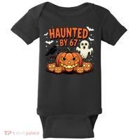 Haunted By 67 Funny Ghost Pumpkin Halloween Costume Baby Bodysuit thumb 0