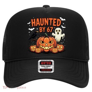 Haunted By 67 Funny Ghost Pumpkin Halloween Costume Hat
