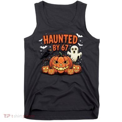 Haunted By 67 Funny Ghost Pumpkin Halloween Costume Tank Top