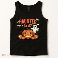 Haunted By 67 Funny Ghost Pumpkin Halloween Costume Tank Top thumb 2
