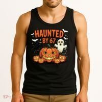 Haunted By 67 Funny Ghost Pumpkin Halloween Costume Tank Top thumb 3
