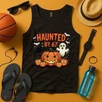 Haunted By 67 Funny Ghost Pumpkin Halloween Costume Tank Top thumb 4
