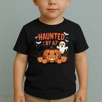 Haunted By 67 Funny Ghost Pumpkin Halloween Costume Toddler T-Shirt thumb 2