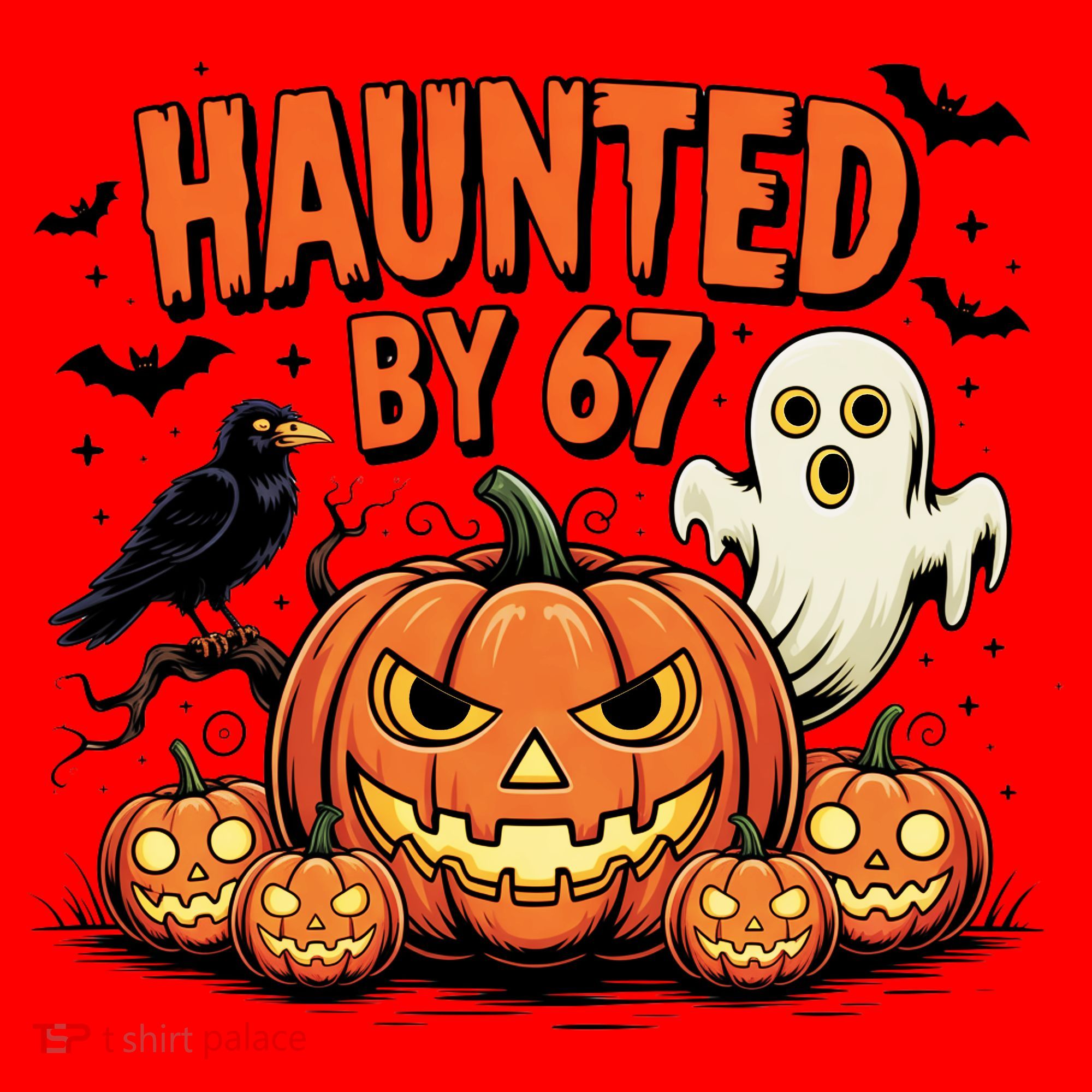 Haunted By 67 Funny Ghost Pumpkin Halloween Costume Santa Hat