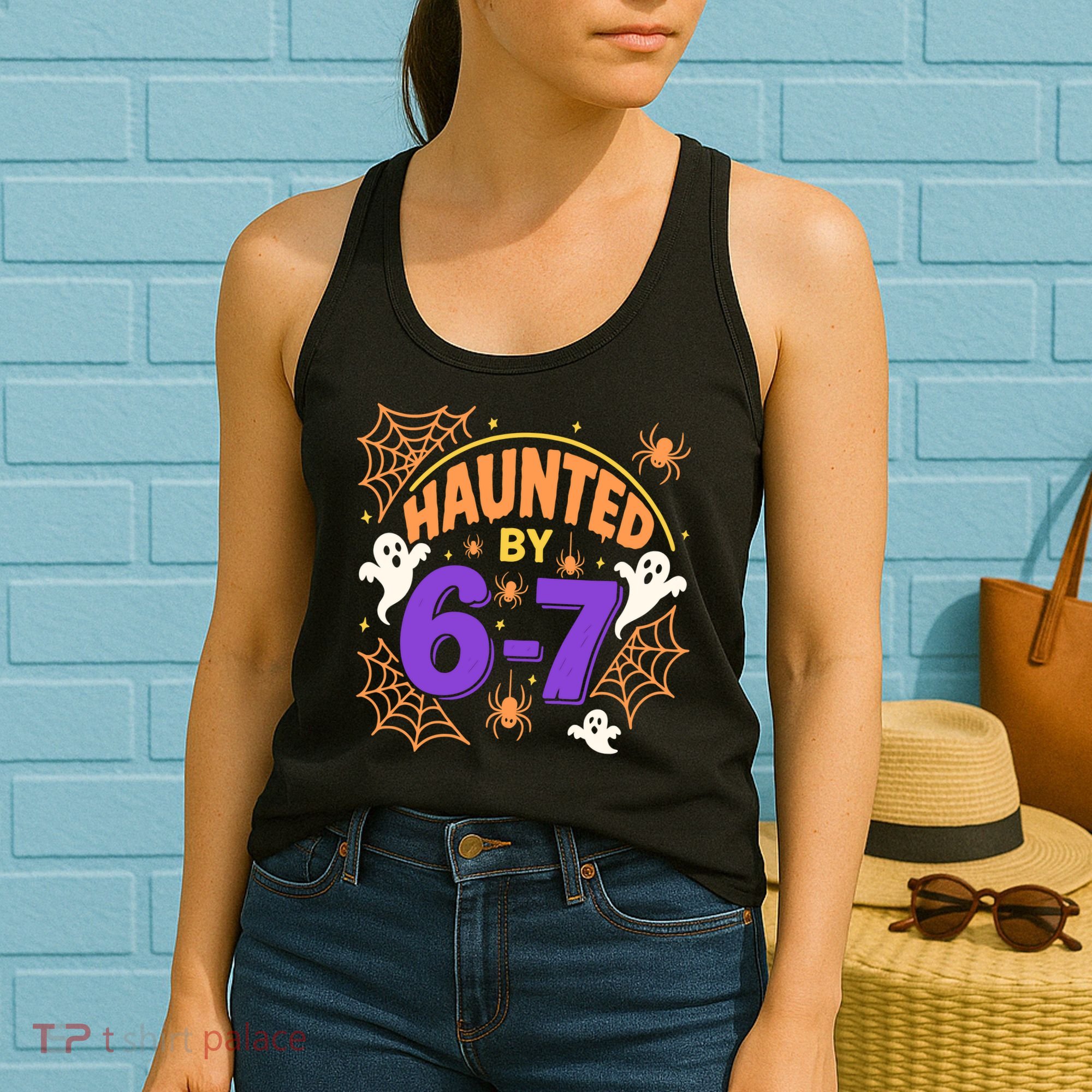 Haunted By 6-7 Halloween 67 Meme Funny Women's Tank Top