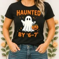 Haunted By 6-7 Halloween 67 Meme Women's T-Shirt thumb 2