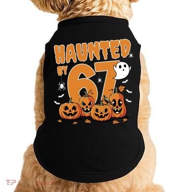 Haunted By 67 Funny Halloween 6-7 Doggie Tank