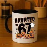 Haunted By 67 Funny Halloween 6-7 Coffee Mug thumb 4