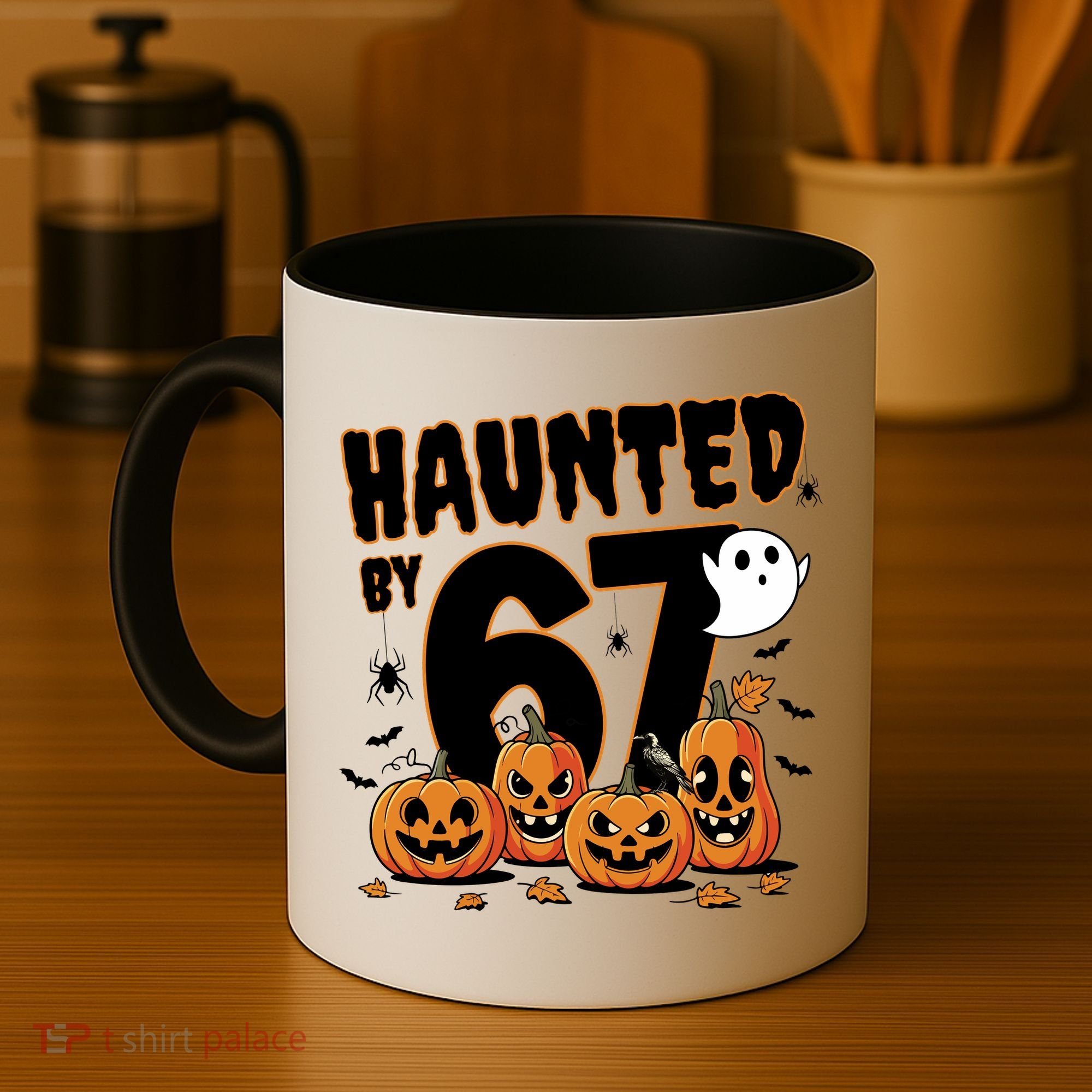 Haunted By 67 Funny Halloween 6-7 Coffee Mug