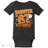 Haunted By 67 Funny Halloween 6-7 Baby Bodysuit thumb 0