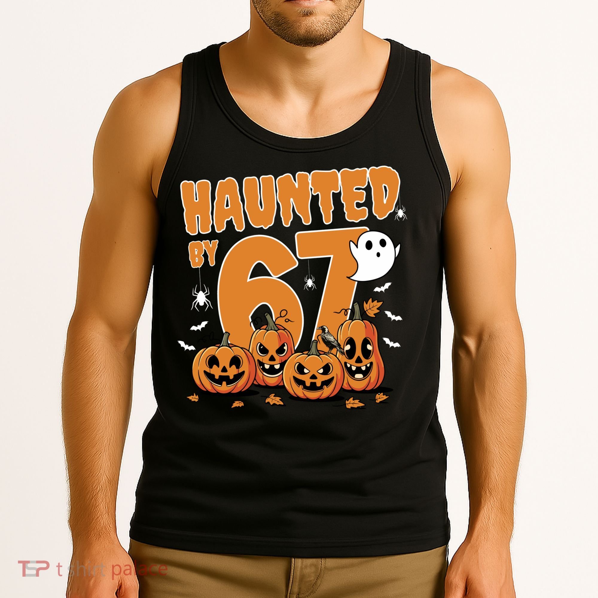 Haunted By 67 Funny Halloween 6-7 Tank Top