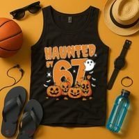 Haunted By 67 Funny Halloween 6-7 Tank Top thumb 4
