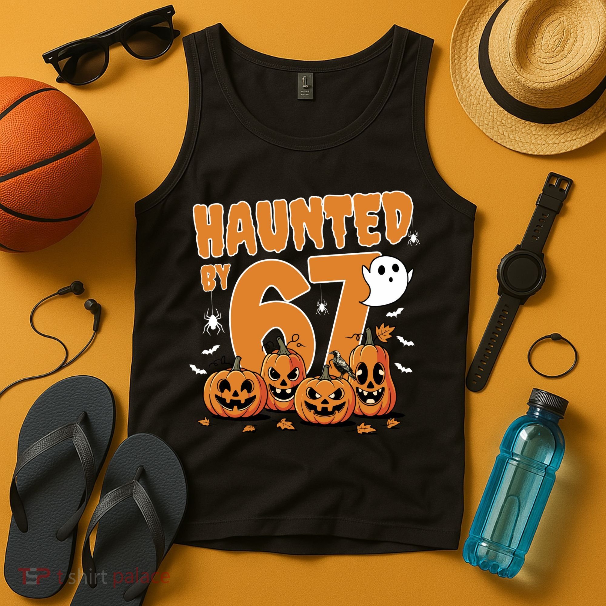 Haunted By 67 Funny Halloween 6-7 Tank Top