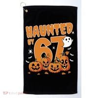 Haunted By 67 Funny Halloween 6-7 Golf Towel thumb 0
