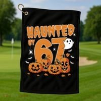 Haunted By 67 Funny Halloween 6-7 Golf Towel thumb 1