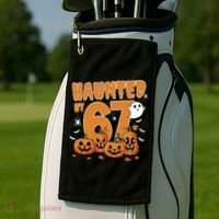 Haunted By 67 Funny Halloween 6-7 Golf Towel thumb 2