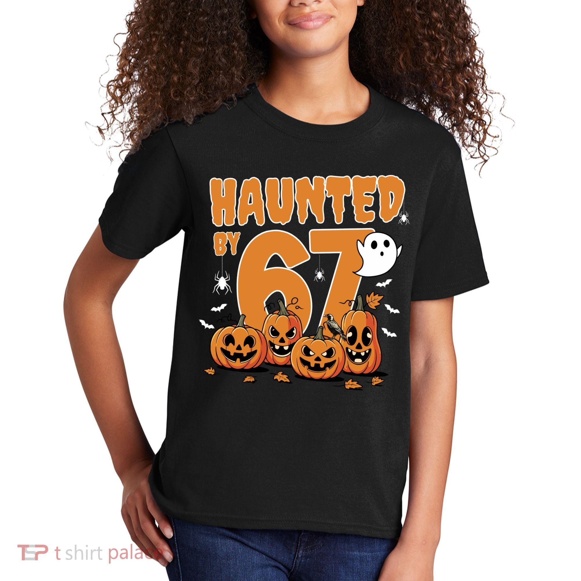 Haunted By 67 Funny Halloween 6-7 Kids T-Shirt