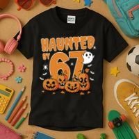 Haunted By 67 Funny Halloween 6-7 Kids T-Shirt thumb 3
