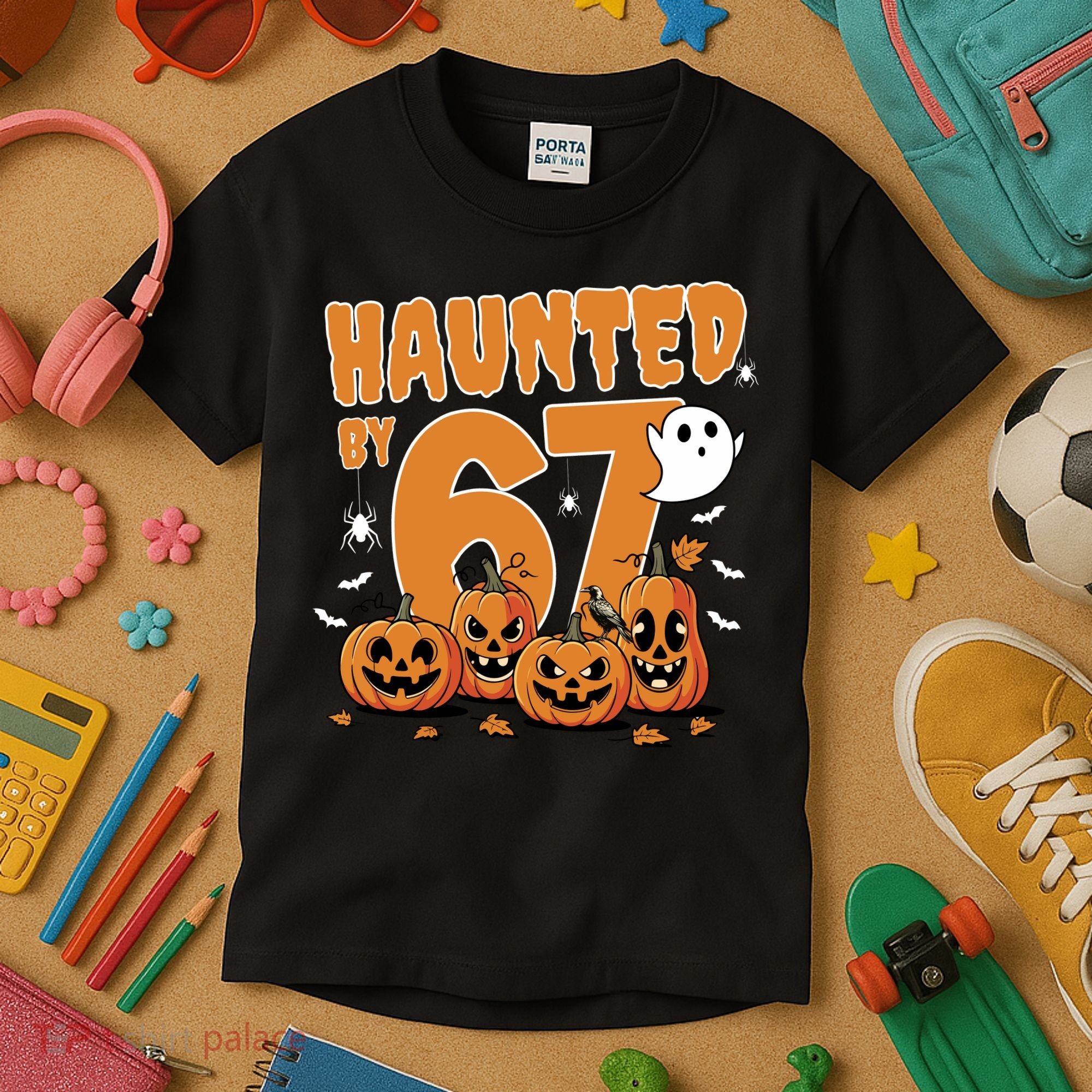 Haunted By 67 Funny Halloween 6-7 Kids T-Shirt