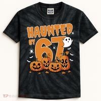 Haunted By 67 Funny Halloween 6-7 Kids Tie-Dye T-Shirt thumb 0