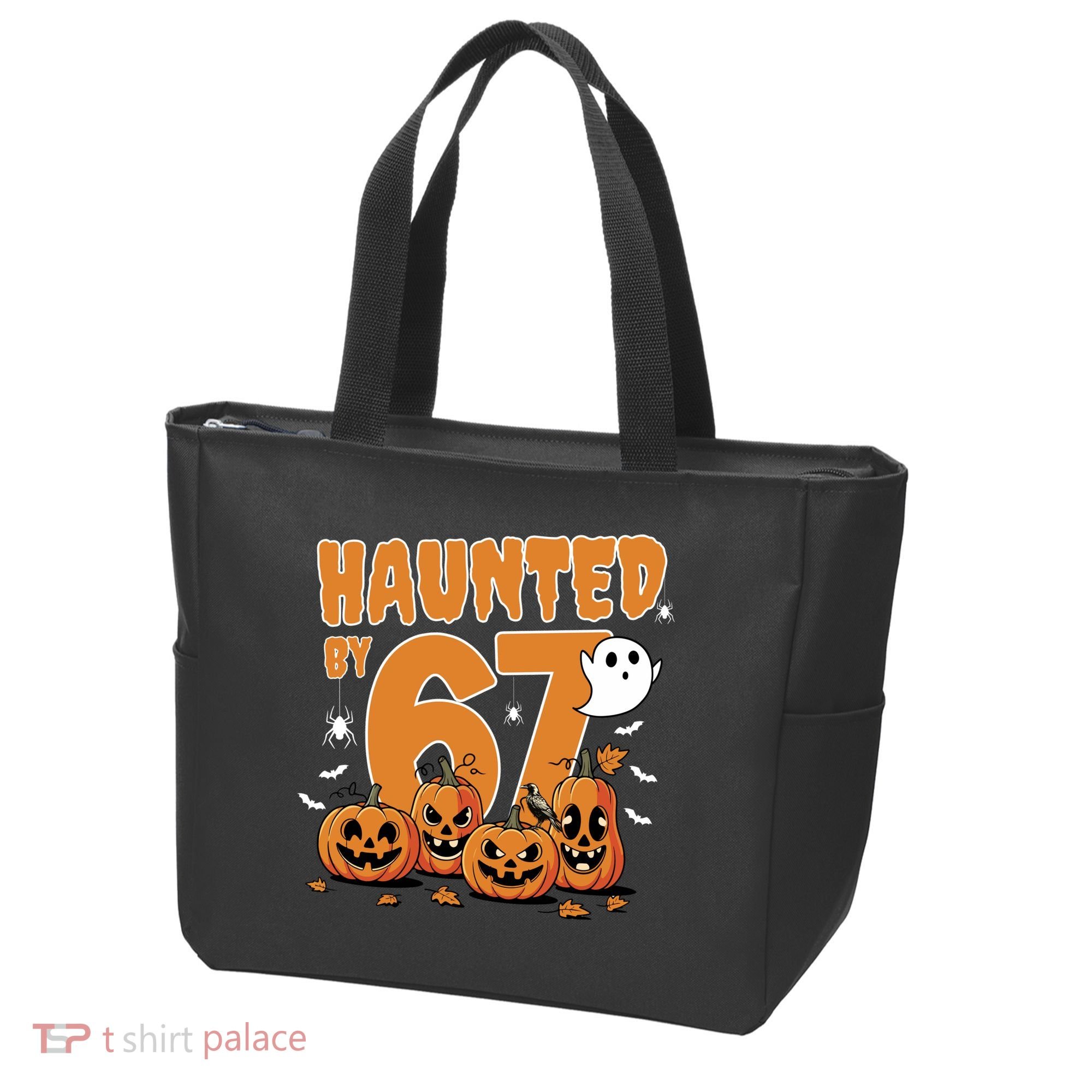 Haunted By 67 Funny Halloween 6-7 Tote Bag