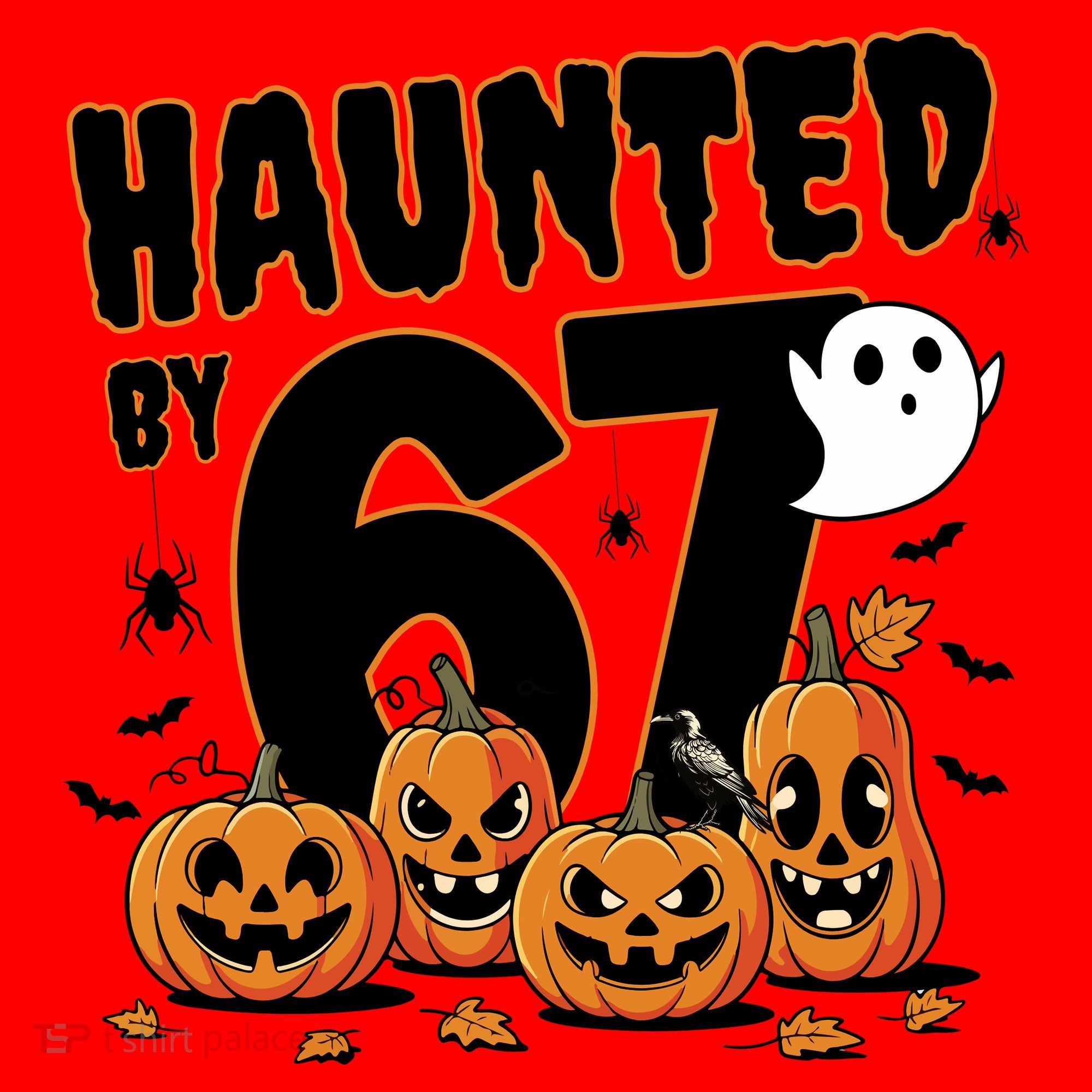 Haunted By 67 Funny Halloween 6-7 Santa Hat