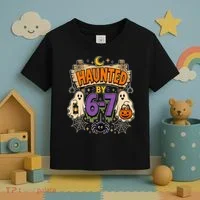 Haunted By 6 7 Math 67 Meme Spooky Halloween Toddler T-Shirt thumb 3