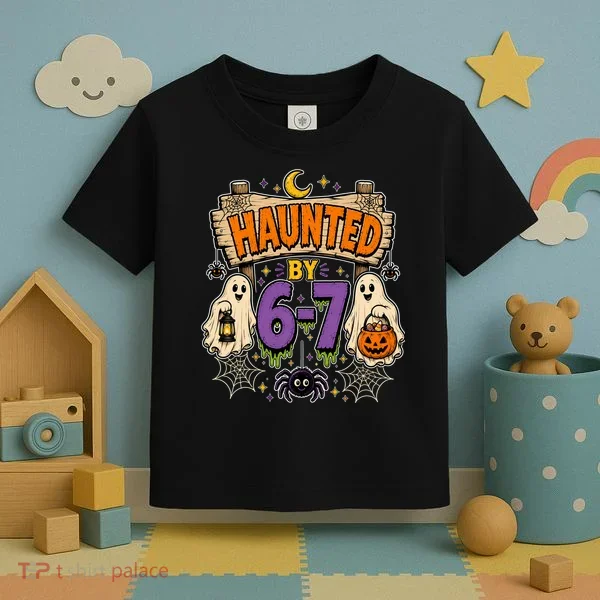 Haunted By 6 7 Math 67 Meme Spooky Halloween Toddler T-Shirt