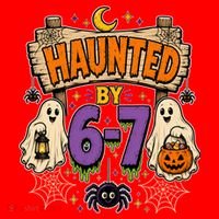 Haunted By 6 7 Math 67 Meme Spooky Halloween Santa Hat thumb 1