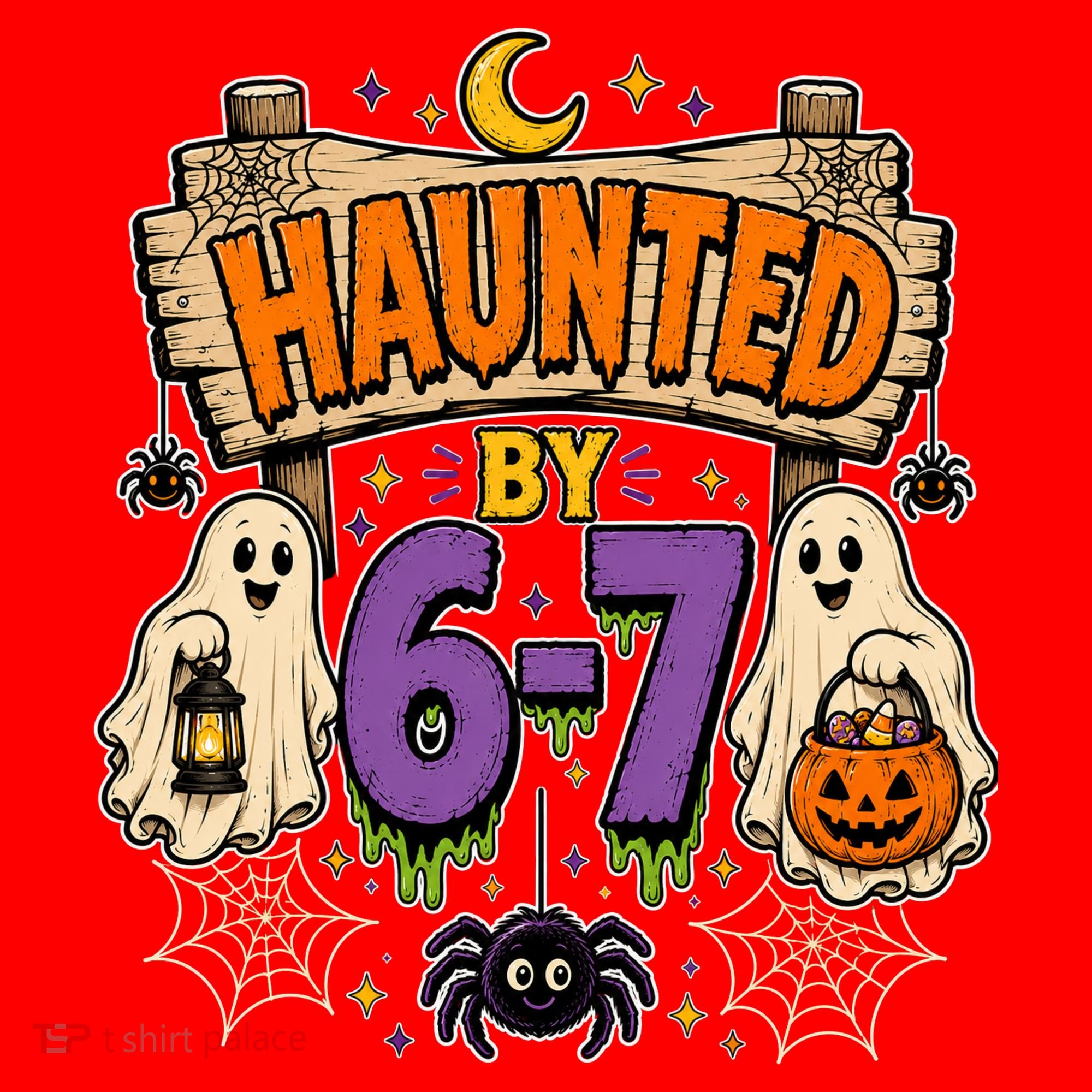 Haunted By 6 7 Math 67 Meme Spooky Halloween Santa Hat