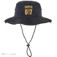 Haunted By 6-7 Skeleton Funny Halloween 67 Meme Bucket Hat thumb 0