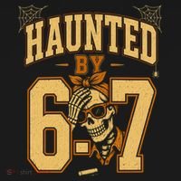 Haunted By 6-7 Skeleton Funny Halloween 67 Meme Bucket Hat thumb 4