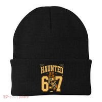 Haunted By 6-7 Skeleton Funny Halloween 67 Meme Beanie thumb 0