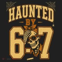 Haunted By 6-7 Skeleton Funny Halloween 67 Meme Beanie thumb 2