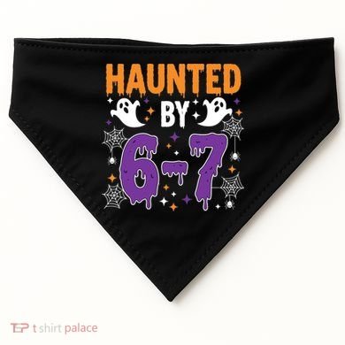 Haunted By 67 Halloween Gift Meme USA-Made Doggie Bandana