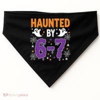 Haunted By 67 Halloween Gift Meme USA-Made Doggie Bandana thumb 0